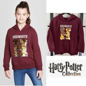 Warner Bros. Harry Potter Collection Hogwarts Flip Sequin Hoodie Girl’s XL